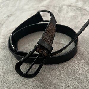 Chico's Leather Belt Women's size LARGE Brown Black